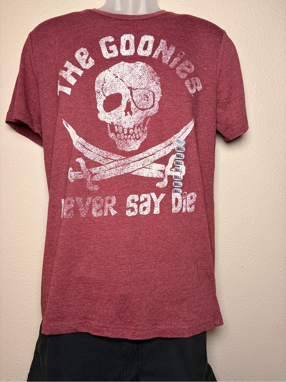 The Goonies Men's Burgundy Graphic Short Sleeve Tee